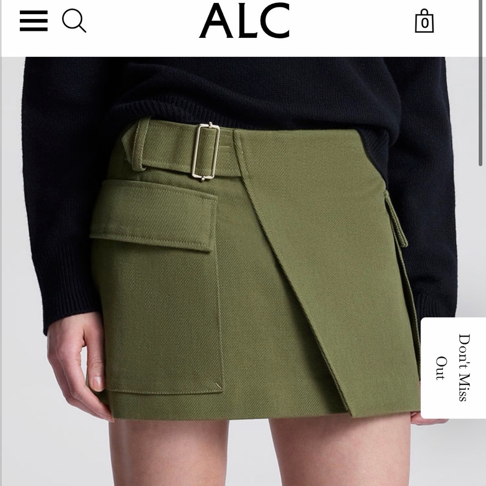 A.L.C. Khaki Mini Skirt - New With Tags Size 4